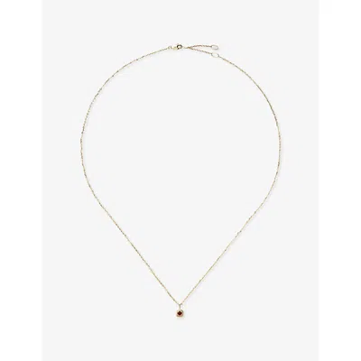 Missoma Fine January Birthstone 14ct Yellow Gold And Garnet Pendant Necklac