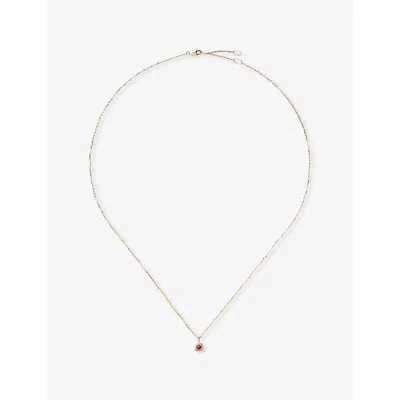 Missoma Fine July Birthstone 14ct Yellow Gold And Ruby Pendant Necklac