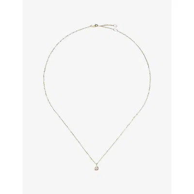 Missoma Fine June Birthstone 14ct Yellow Gold And Rainbow Moonstone Pendant Necklac In Multi