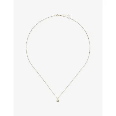Missoma Fine March Birthstone 18ct Yellow Gold And Aquamarine Pendant Necklac