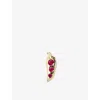 Missoma Fine Ruby Chili 9ct Yellow Gold And Ruby Single Stud Earrings In Gold