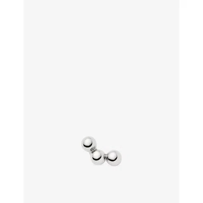 Missoma Fine Trio 9ct White Gold Stud Earring Silver