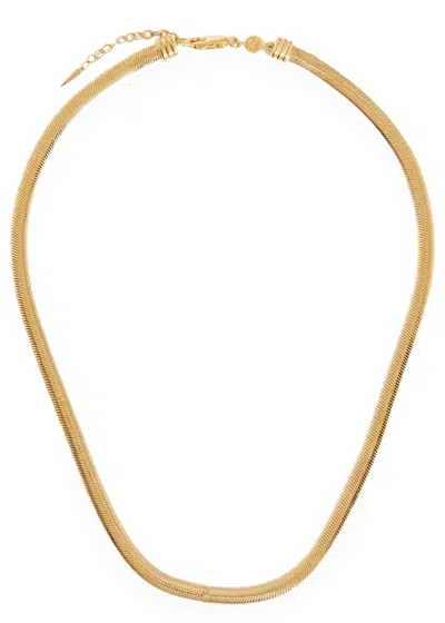 Missoma Flat 18kt Gold Vermeil Snake Chain Necklace In Burgundy