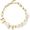 Missoma 18ct Gold-plated Mixed Pearl Statement Beaded Bracelet In Gold