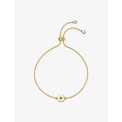 Missoma Gold Feb November Birthstone 18ct Yellow Gold Vermeil And Citrine Slider Bracelet