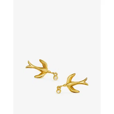 Missoma Harris Reed Taking Flight 18ct Yellow Gold Plated Brass Stud Earrings