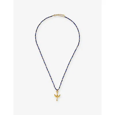 Missoma Harris Reed X  Taking Flight 18ct Gold-plated Brass, Cubic Zirconia And Blue Sodalite Keepsak