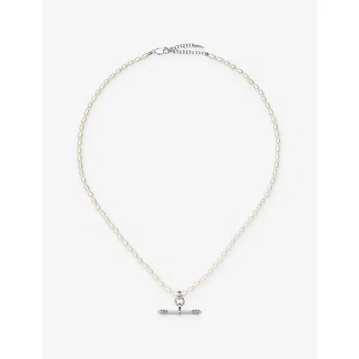 Missoma Harris Reed X  T-bar Silver-plated Brass Pearl Necklac
