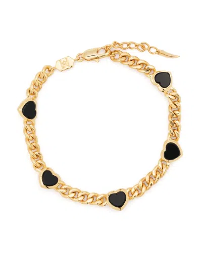 Missoma Heart Onyx Bracelet In Multi