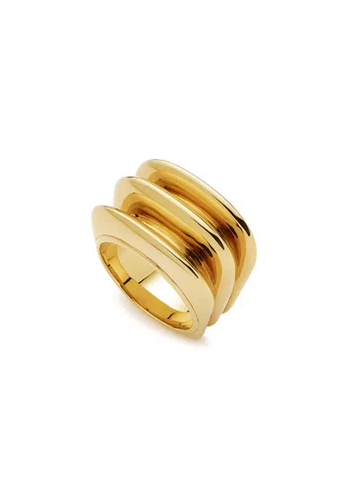 Missoma Hera Dome Triple Ridge 18kt Gold-plated Ring