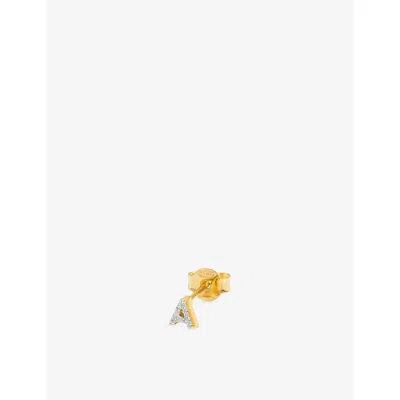 Missoma Initial A Pave Initial 18ct Gold Vermeil And Cubic Zirconia Single Stud Earring
