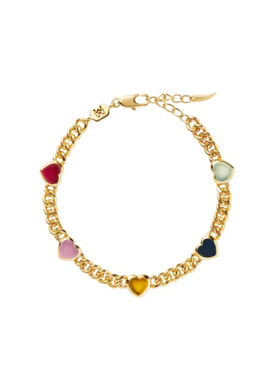 Missoma Jelly Heart 18kt Gold-plated Bracelet In Multicoloured 1