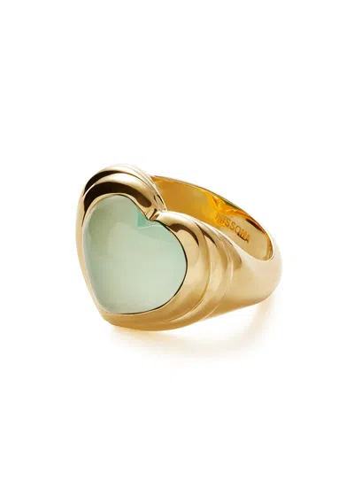 Missoma Jelly Heart 18kt Gold-plated Ring In Light Blue
