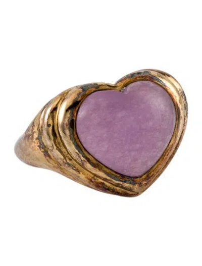 Pre-owned Missoma Jelly Heart Cocktail Ring In Purple