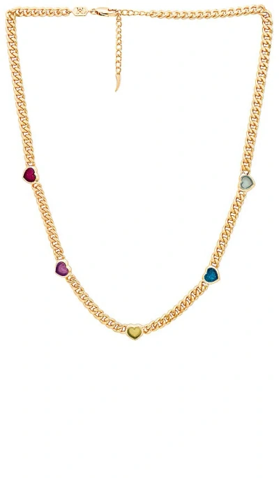 Missoma Jelly Heart Gemstone Necklace In 金色