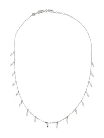 Pre-owned Missoma Leaf Charm Choker Necklace, 17" In Multi