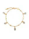 Missoma Lena 18ct Yellow Gold-plated Vermeil Sterling-ilver And Rainbow Moonstone Charm Bracelet In Gold