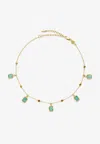 Missoma 18ct Gold Plated Vermeil Silver Lena Amazonite Charm Choker Necklace In Gold
