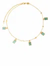 Missoma 18ct Gold Plated Vermeil Silver Lena Amazonite Charm Choker Necklace In Gold