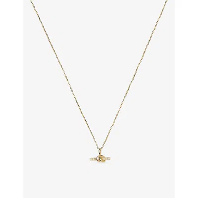 Missoma Lucy Williams 14ct Yellow Gold And  Lab Grown Diamond T-bar Pendant Necklac