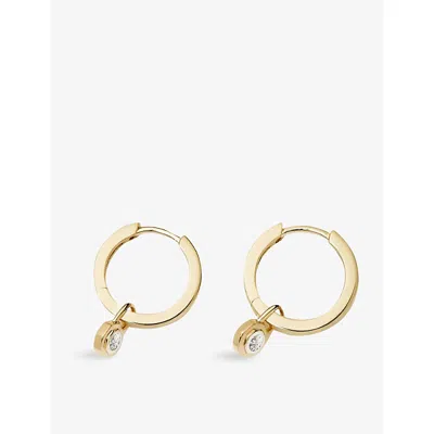 Missoma Lucy Williams 9ct Yellow Gold And Lab Grown Diamond Drop Huggies