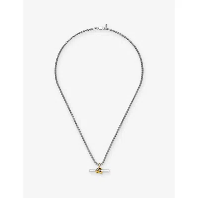 Missoma Lucy Williams Chunky Knot T-bar  18ct Gold And Rhodium Plated Brass Necklace Mixed