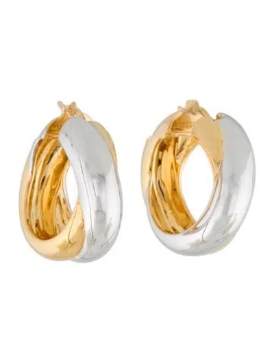Pre-owned Missoma Lucy Williams Chunky Medium Entwine Hoop Earrings In Multi