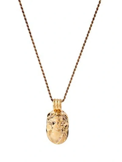 Pre-owned Missoma Lucy Williams Engravable Pendant Necklace, 19.75" In Multicolor