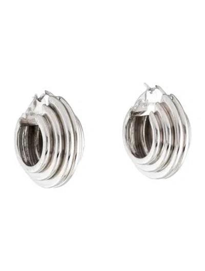 Pre-owned Missoma Lucy Williams Medium Chunky Ridge Hoop Earrings In Multi