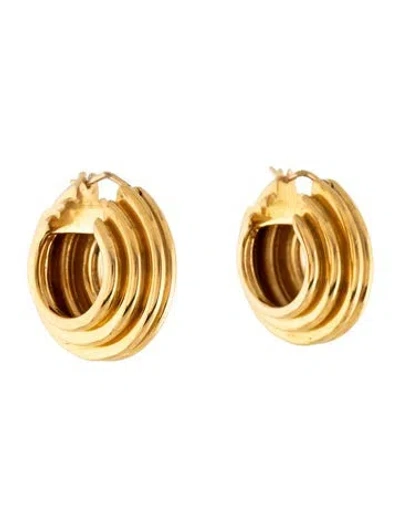 Pre-owned Missoma Lucy Williams Medium Chunky Ridge Hoop Earrings In Multicolor