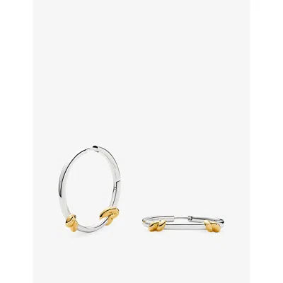 Missoma Lucy Williams Medium Knot 18ct Gold And Silver Plated Brass Hoop Earrings Mixed