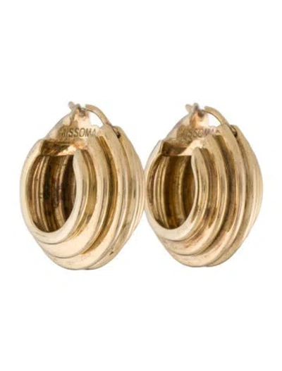 Pre-owned Missoma Lucy Williams Small Ridge Hoop Earrings In Multi