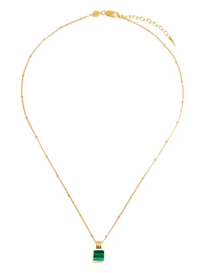 Missoma Lucy Williams Square-malachite Necklace In Gold