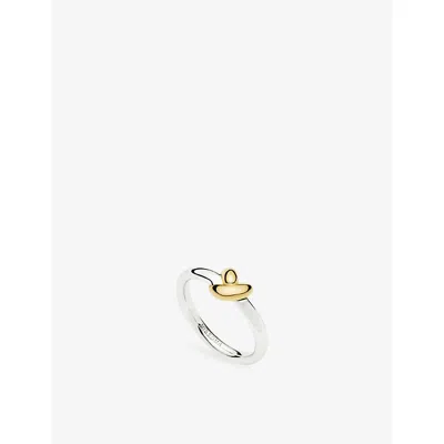 Missoma Lucy Williams X  Knot Silver And 18ct Yellow Gold-plated Stacking Ring Multi-coloured