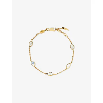 Missoma Magma 18ct Yellow Gold Vermeil And Rainbow Moonstone Charm Bracelet