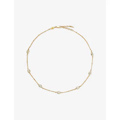 Missoma Magma 18ct Yellow Gold Vermeil And Rainbow Moonstone Choker Necklac
