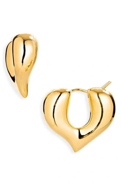 Missoma Medium Molten Heart Hoop Earrings In Gold