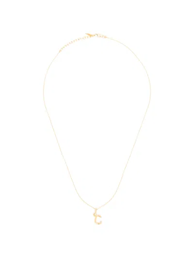 Missoma Mini Curly Molten Initial Necklace In Gold