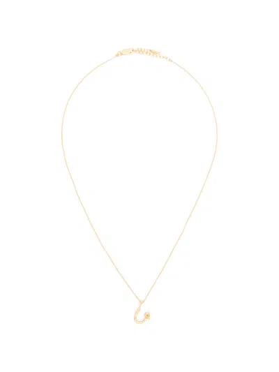 Missoma Mini Curly Molten Initial Necklace In Brown