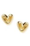 Missoma Puffy Heart 18kt Gold-plated Stud Earrings In Gold