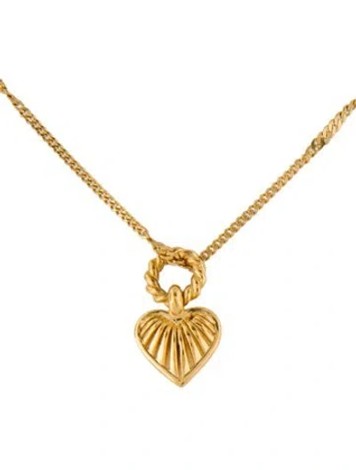 Pre-owned Missoma Mini Ridge Heart Charm Pendant Necklace, 17.75" In Multi