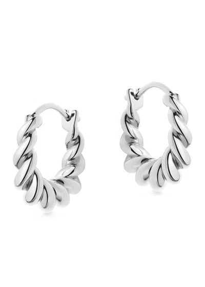 Missoma Mini Tidal Sterling Silver Hoop Earrings In Metallic