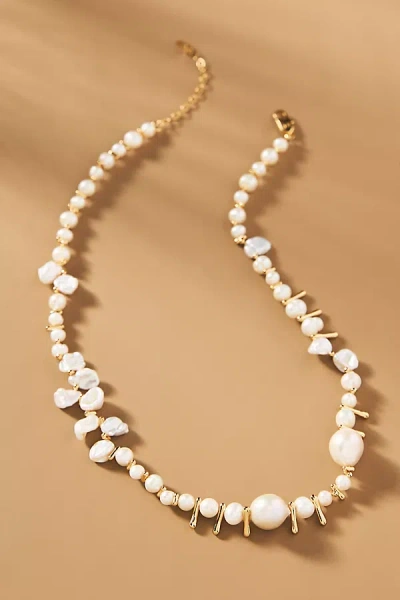 Missoma Mixed-pearl Beaded Necklace In White
