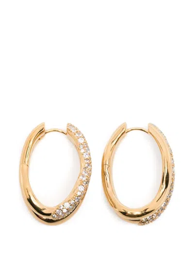 Missoma Molten Double Embellished Hoop Earrings In Gold