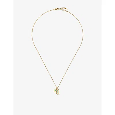 Missoma Molten Gemstone Bean 18ct Gold-plated Brass Pendant Necklac
