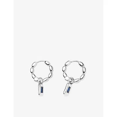 Missoma Molten Gemstone Charm Sterling Silver-plated Brass Hoop Earrings