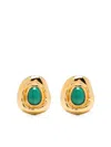 Missoma Molten Gemstone Sculpted Stud Earrings In Gold