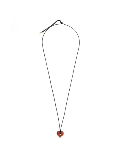 Missoma Molten Heart Gemstone-pendant Necklace In Metallic