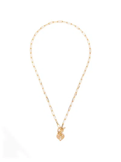 Missoma Molten Heart T-bar Necklace In Gold