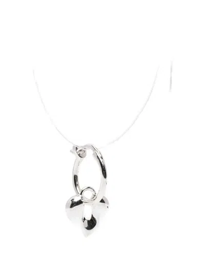 Missoma Molten Heart-charm Hoop Earrings In Silver